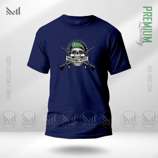 Military Style Graphic T-Shirt | Premium Cotton | Unisex | Round Neck