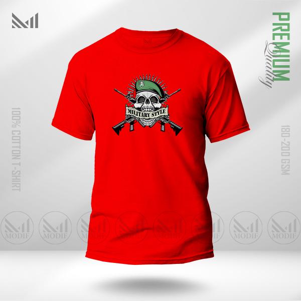 Military Style Graphic T-Shirt | Premium Cotton | Unisex | Round Neck