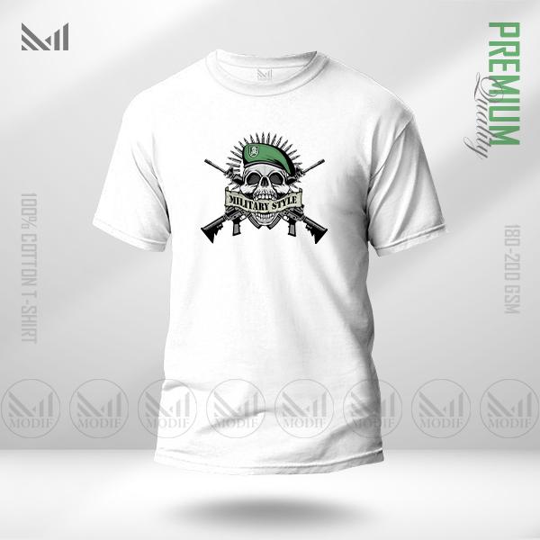 Military Style Graphic T-Shirt | Premium Cotton | Unisex | Round Neck