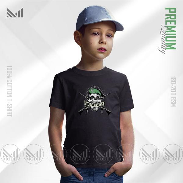 Military Style Kids Graphic Tee | Premium Cotton | Unisex Round Neck | Short Sleeve