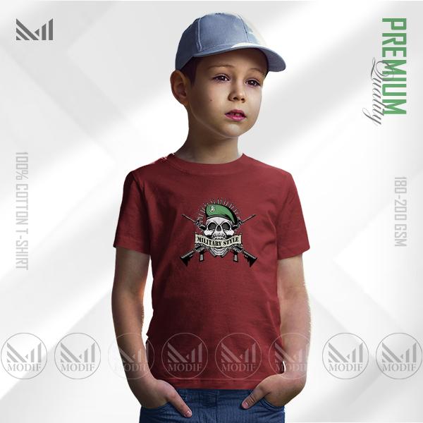 Military Style Kids Graphic Tee | Premium Cotton | Unisex Round Neck | Short Sleeve