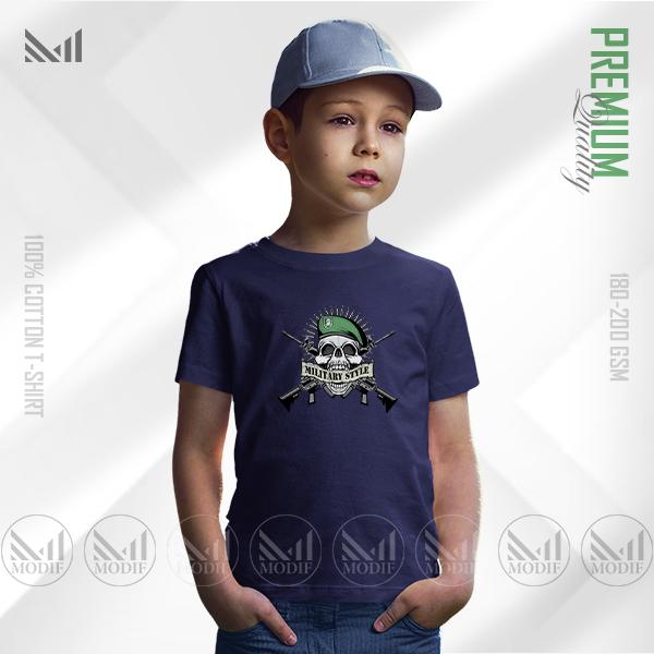 Military Style Kids Graphic Tee | Premium Cotton | Unisex Round Neck | Short Sleeve
