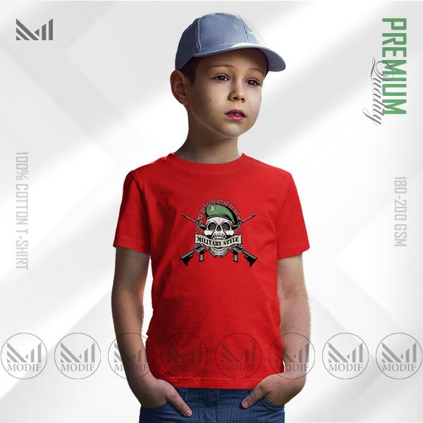 Military Style Kids Graphic Tee | Premium Cotton | Unisex Round Neck | Short Sleeve
