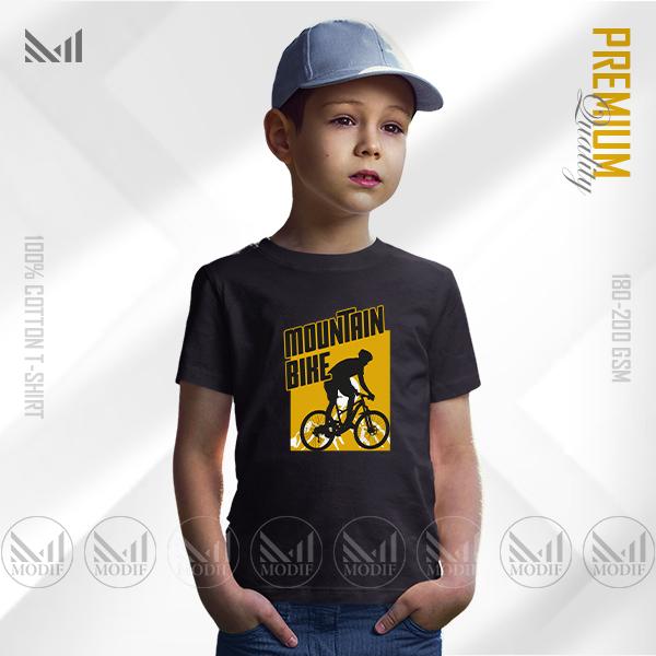 Mountain Bike Kids Graphic T-Shirt – Adventure Cycling Design in Premium Cotton | Unisex Round Neck | Short Sleeve