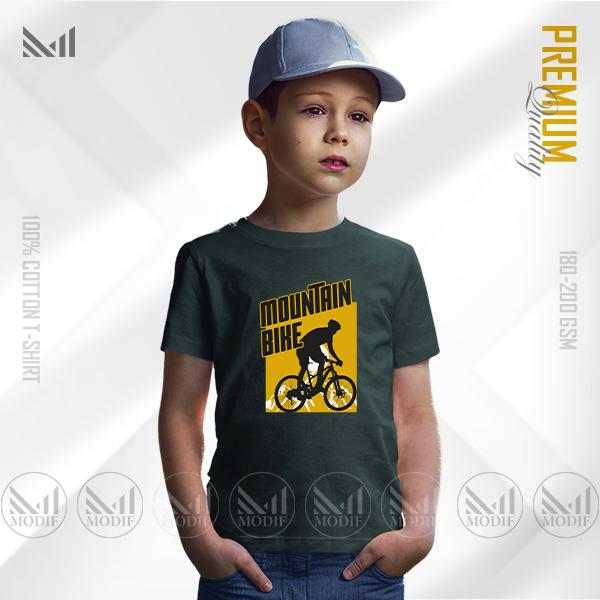 Mountain Bike Kids Graphic T-Shirt – Adventure Cycling Design in Premium Cotton | Unisex Round Neck | Short Sleeve
