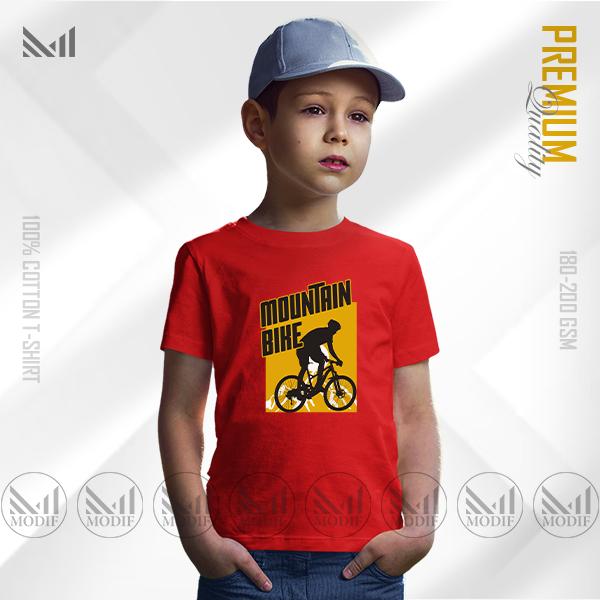 Mountain Bike Kids Graphic T-Shirt – Adventure Cycling Design in Premium Cotton | Unisex Round Neck | Short Sleeve