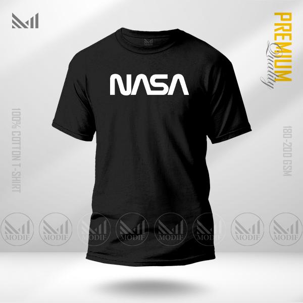 T-Shirt Grafik NASA Voyager Diperbuat Daripada Kapas Premium Leher Bulat Uniseks Lengan Pendek