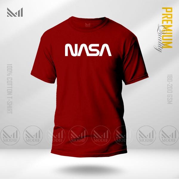 T-Shirt Grafik NASA Voyager Diperbuat Daripada Kapas Premium Leher Bulat Uniseks Lengan Pendek