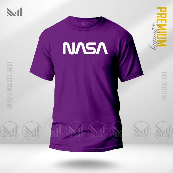 T-Shirt Grafik NASA Voyager Diperbuat Daripada Kapas Premium Leher Bulat Uniseks Lengan Pendek