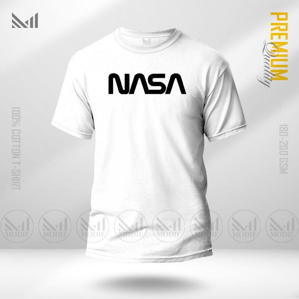 T-Shirt Grafik NASA Voyager Diperbuat Daripada Kapas Premium Leher Bulat Uniseks Lengan Pendek