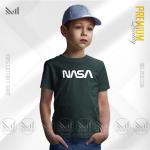 T-Shirt Grafik Kanak-Kanak NASA Mission Diperbuat Daripada Kapas Premium Leher Bulat Uniseks Lengan Pendek