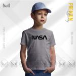 T-Shirt Grafik Kanak-Kanak NASA Mission Diperbuat Daripada Kapas Premium Leher Bulat Uniseks Lengan Pendek