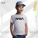 T-Shirt Grafik Kanak-Kanak NASA Mission Diperbuat Daripada Kapas Premium Leher Bulat Uniseks Lengan Pendek