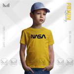 T-Shirt Grafik Kanak-Kanak NASA Mission Diperbuat Daripada Kapas Premium Leher Bulat Uniseks Lengan Pendek