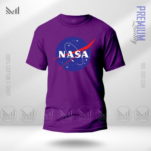 NASA Graphic T-Shirt Diperbuat Daripada Kapas Premium Uniseks Leher Bulat Lengan Pendek