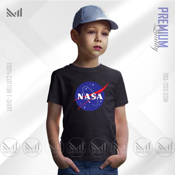 NASA Kids Graphic T-Shirt Diperbuat Daripada Kapas Premium Uniseks Leher Bulat Lengan Pendek