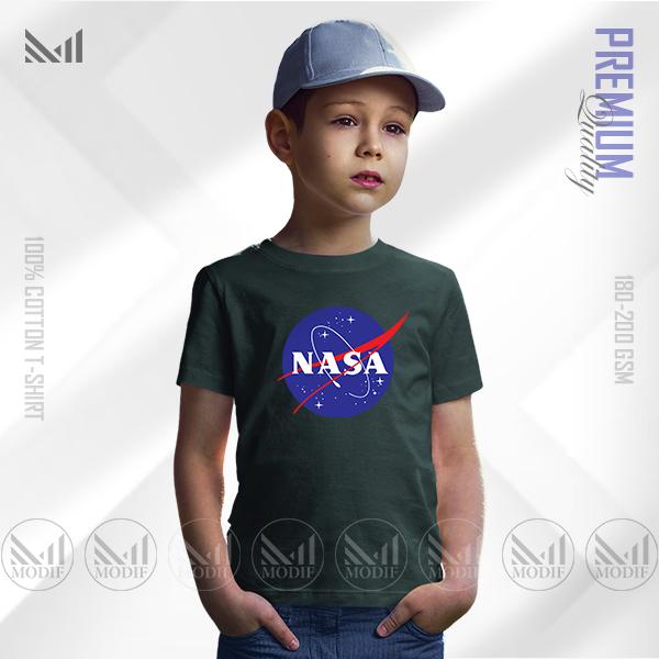 NASA Kids Graphic T-Shirt Diperbuat Daripada Kapas Premium Uniseks Leher Bulat Lengan Pendek
