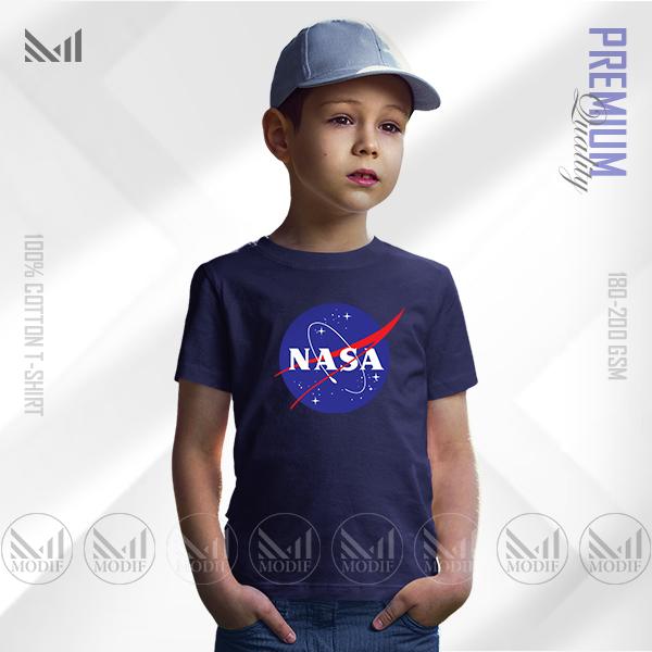 NASA Kids Graphic T-Shirt Diperbuat Daripada Kapas Premium Uniseks Leher Bulat Lengan Pendek