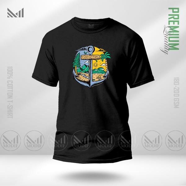 Nature Anchor Adult Graphic T-Shirt – Premium Cotton Nautical Artwork | Unisex Round Neck | Short Sleeve