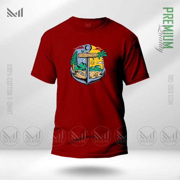 Nature Anchor Adult Graphic T-Shirt – Premium Cotton Nautical Artwork | Unisex Round Neck | Short Sleeve