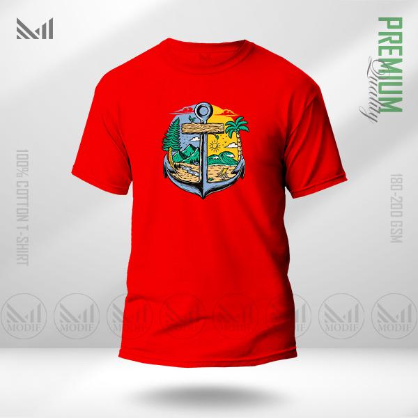 Nature Anchor Adult Graphic T-Shirt – Premium Cotton Nautical Artwork | Unisex Round Neck | Short Sleeve