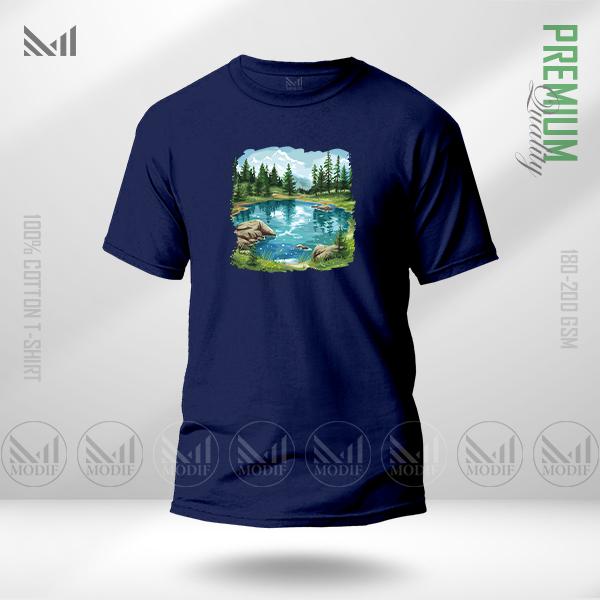 Nature View Graphic T-Shirt – Scenic Landscape Inspired Artwork | Premium Cotton | Unisex Round Neck | Short Sleeve