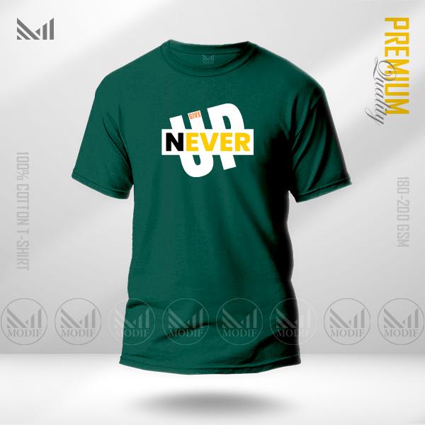 Never give up graphic tshirt premium cotton unisex round neck short sleeve t shirt man & women