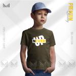 Never give up kids graphic t-shirt premium cotton unisex round neck short sleeve baju budak lelaki perempuan