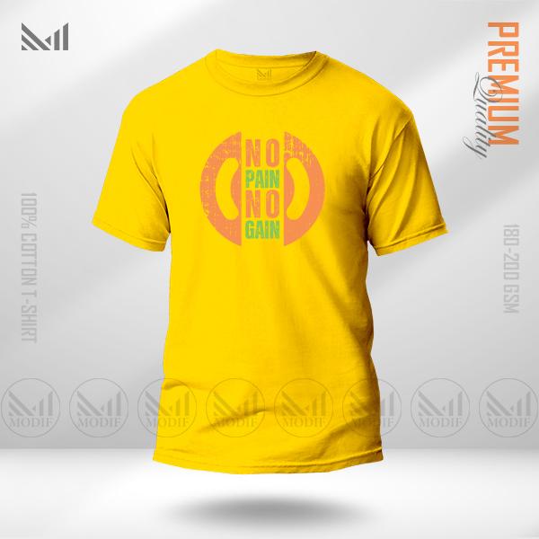 No Pain No Gain Motivational Graphic T-Shirt – Premium Cotton Unisex Round Neck