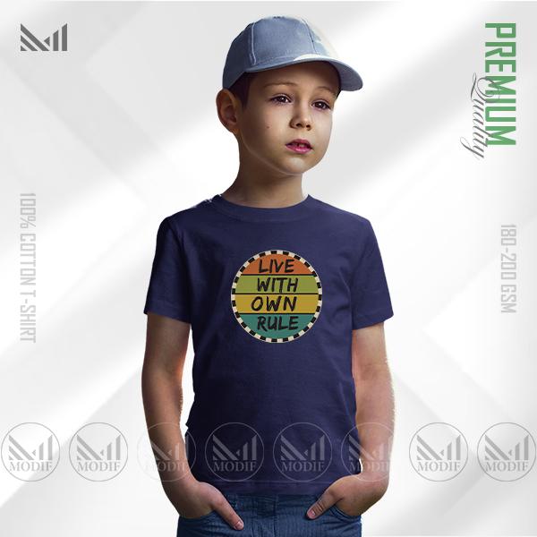 Own Rule Kids Graphic T-Shirt – Bold Statement Print | Premium Cotton Fabric | Unisex Round Neck | Short Sleeve | Comfortable Everyday Wear for Boys & Girls