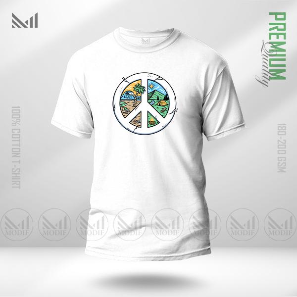 Peace Nature Graphic T-Shirt – Artistic Nature Inspired Artwork | Premium Cotton | Unisex Round Neck | Short Sleeve