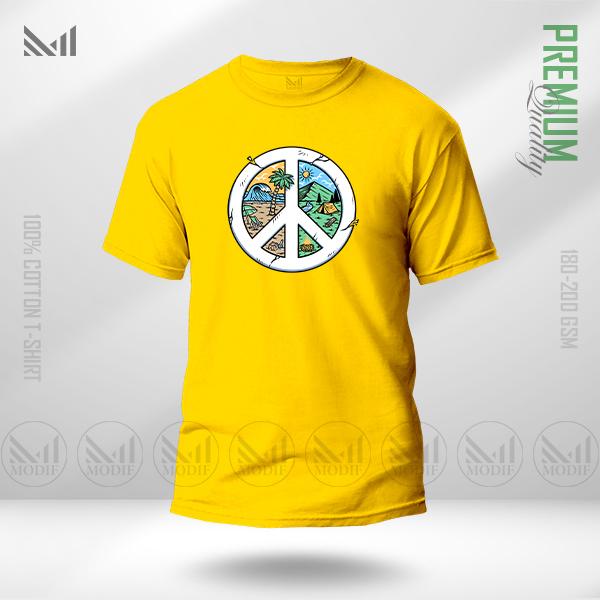 Peace Nature Graphic T-Shirt – Artistic Nature Inspired Artwork | Premium Cotton | Unisex Round Neck | Short Sleeve