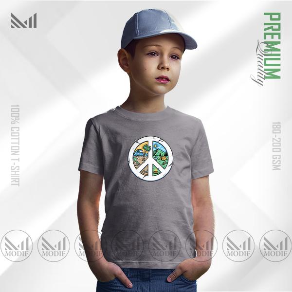 Peace Nature Kids Graphic T-Shirt – Artistic Nature Inspired Design | Premium Cotton | Unisex Round Neck | Short Sleeve