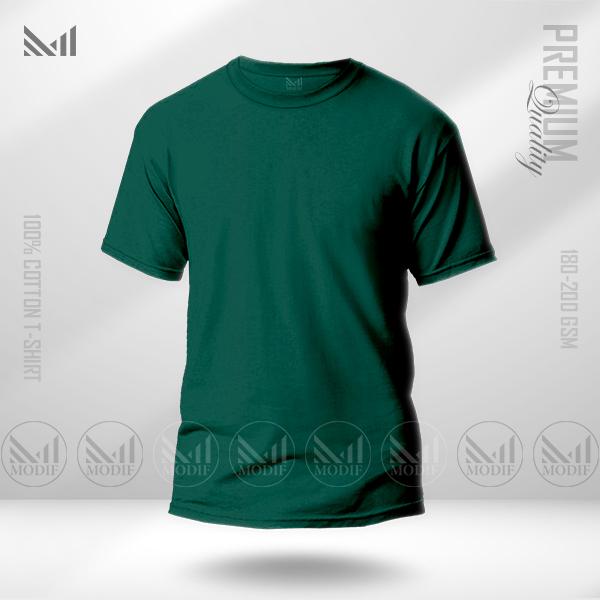 Green plain t-shirt men women premium cotton unisex adult plain baju t shirt lelaki prempuan