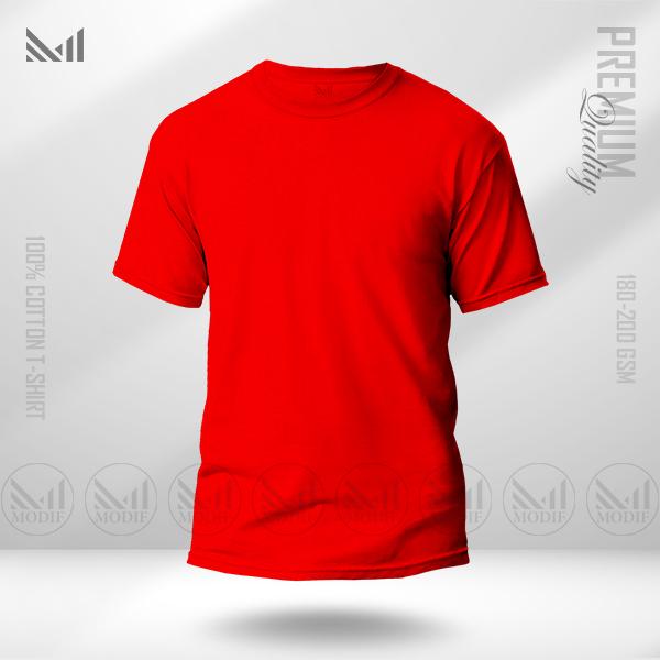 Red plain t shirt men & women premium cotton unisex adult plain tshirt baju merah lelaki perempuan