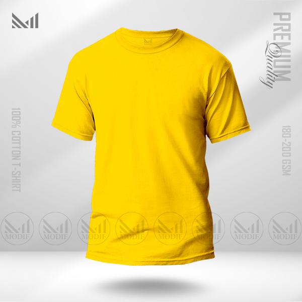 Yellow plain t shirt men & women premium cotton unisex adult plain tshirt baju merah lelaki perempuan