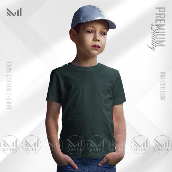Green kids plain t-shirt premium cotton unisex tshirt boys & girls baju budak lelaki perempuan