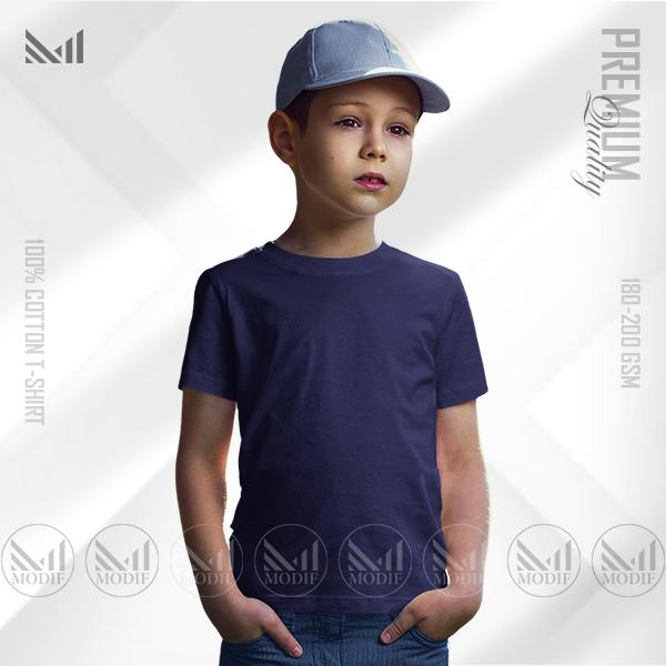 Navy Blue kids plain t-shirt premium cotton unisex tshirt boys & girls baju budak lelaki perempuan