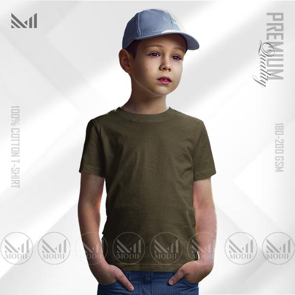 Olive kids plain t-shirt premium cotton unisex tshirt boys & girls baju budak lelaki perempuan