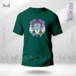 Polygon Lion Graphic T-Shirt – Geometric Animal Design | Premium Cotton | Unisex Round Neck | Short Sleeve | Modern Streetwear Style