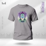 Polygon Lion Graphic T-Shirt – Geometric Animal Design | Premium Cotton | Unisex Round Neck | Short Sleeve | Modern Streetwear Style