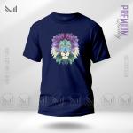 Polygon Lion Graphic T-Shirt – Geometric Animal Design | Premium Cotton | Unisex Round Neck | Short Sleeve | Modern Streetwear Style