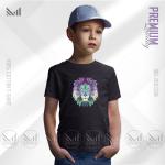 Polygon Lion Kids Graphic T-Shirt – Geometric Animal Design | Premium Cotton | Unisex Round Neck | Short Sleeve | Comfortable Casual Wear for Boys & Girls