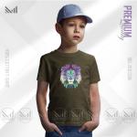 Polygon Lion Kids Graphic T-Shirt – Geometric Animal Design | Premium Cotton | Unisex Round Neck | Short Sleeve | Comfortable Casual Wear for Boys & Girls