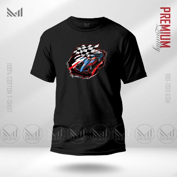 Racing Car Adult Graphic T-Shirt Made With Premium Cotton Unisex Round Neck Short Sleeve