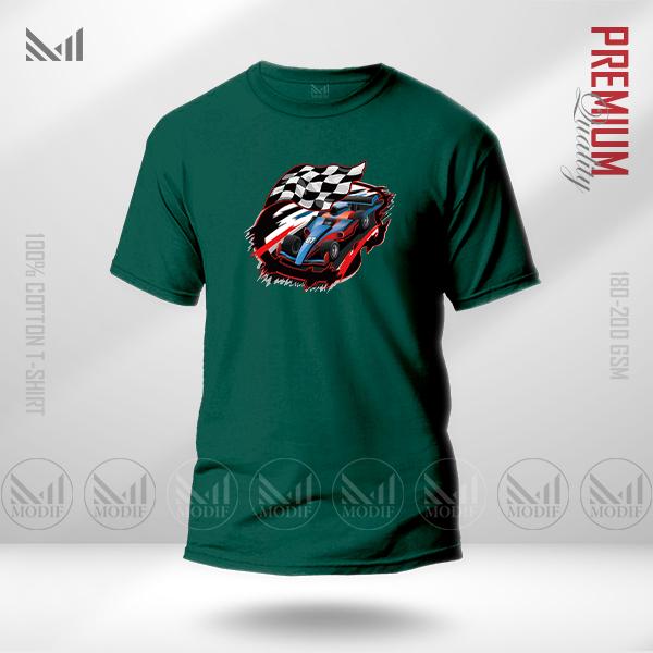 Racing Car Adult Graphic T-Shirt Made With Premium Cotton Unisex Round Neck Short Sleeve