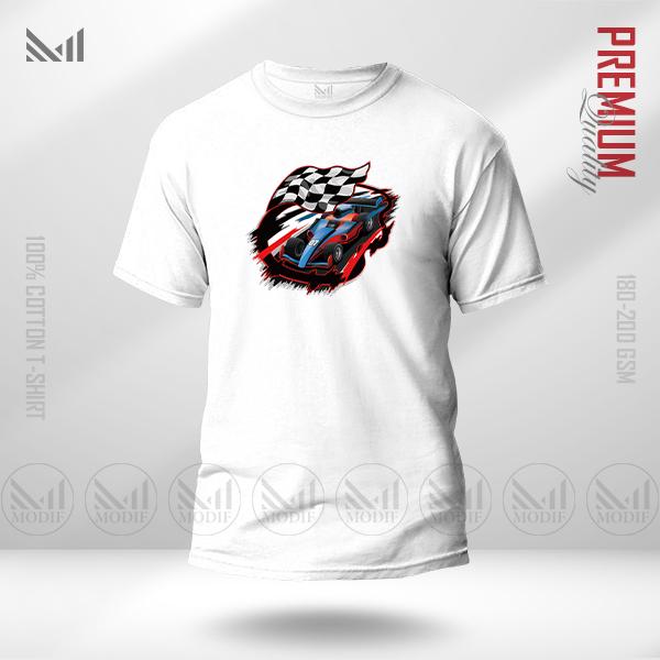 Racing Car Adult Graphic T-Shirt Made With Premium Cotton Unisex Round Neck Short Sleeve