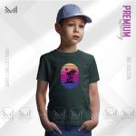 Retro Island Kids Graphic T-Shirt – Bold Vintage Tropical Artwork | Premium Cotton | Unisex Round Neck | Short Sleeve