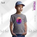 Retro Island Kids Graphic T-Shirt – Bold Vintage Tropical Artwork | Premium Cotton | Unisex Round Neck | Short Sleeve
