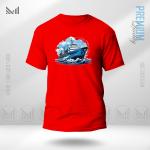 Retro Ship Graphic T-Shirt – Vintage Nautical Artwork in Premium Cotton | Unisex Round Neck | Short Sleeve